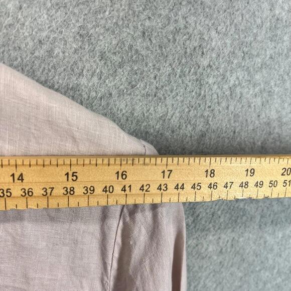 Eileen Fisher Womens L Blush Pink Irish Linen Tunic Top Button Up Lagenlook EUC - Picture 6 of 9